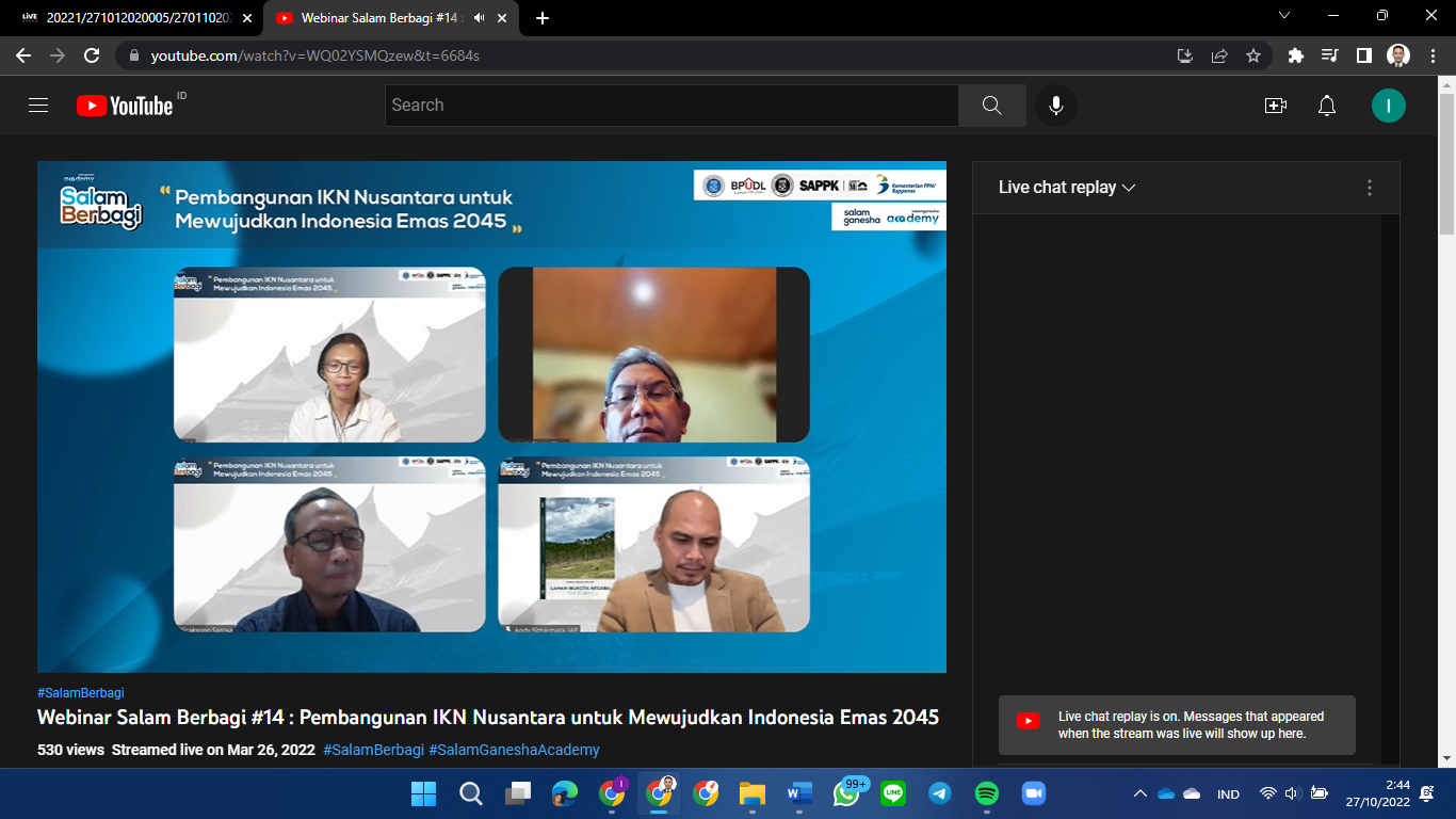 Webinar Salam Berbagi #14 : Pembangunan IKN Nusantara untuk Mewujudkan Indonesia Emas 2045